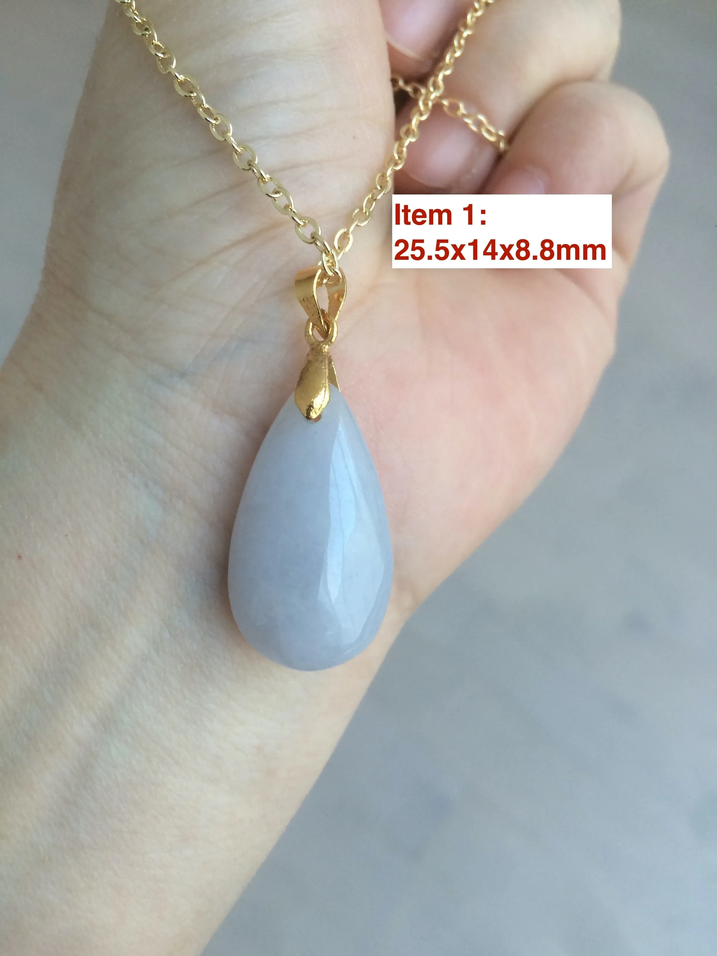 100% natural icy watery green/purple type A jadeite jade water drop pendant necklace group AD23