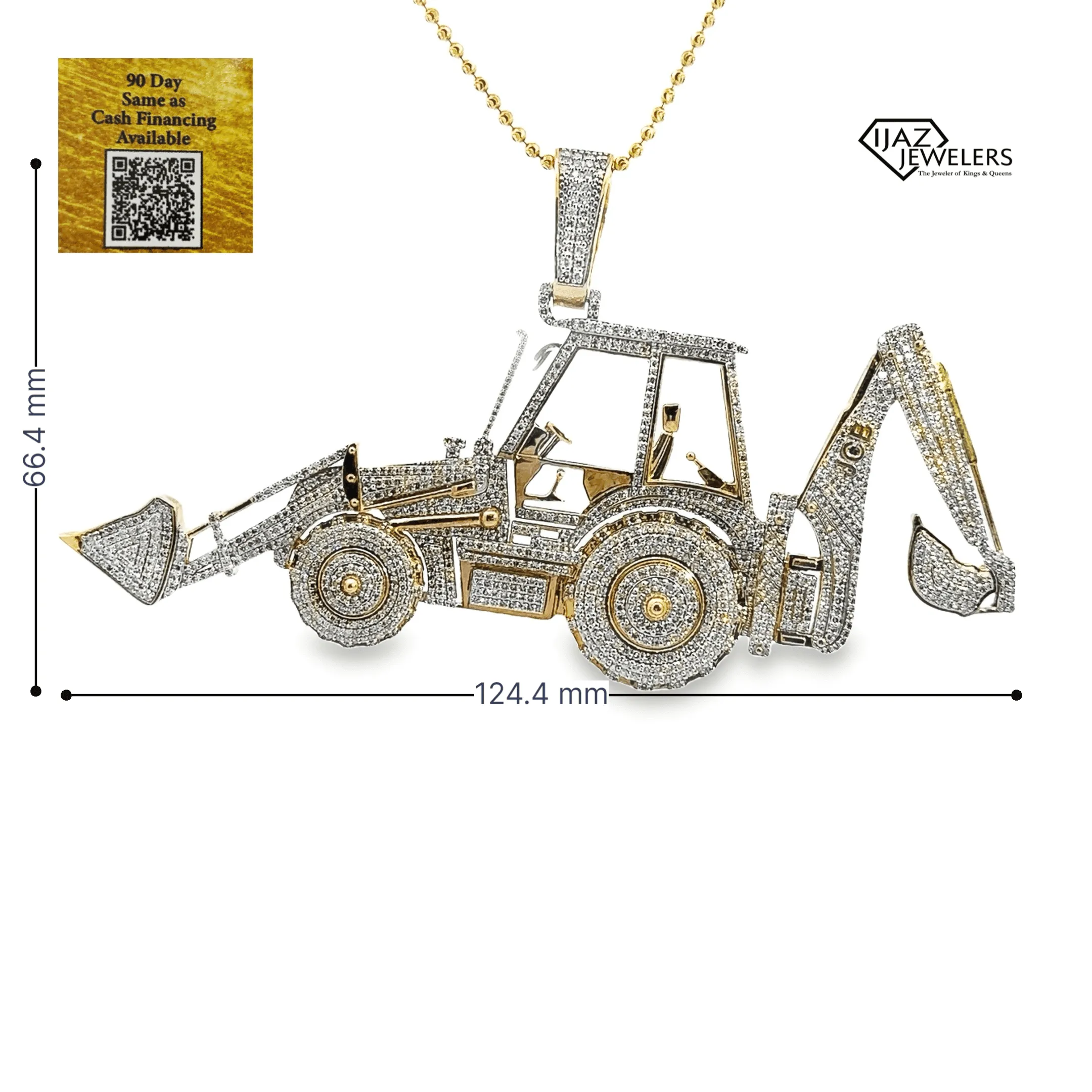 10K Gold 6 3/8 CTW Diamond Backhoe Charm