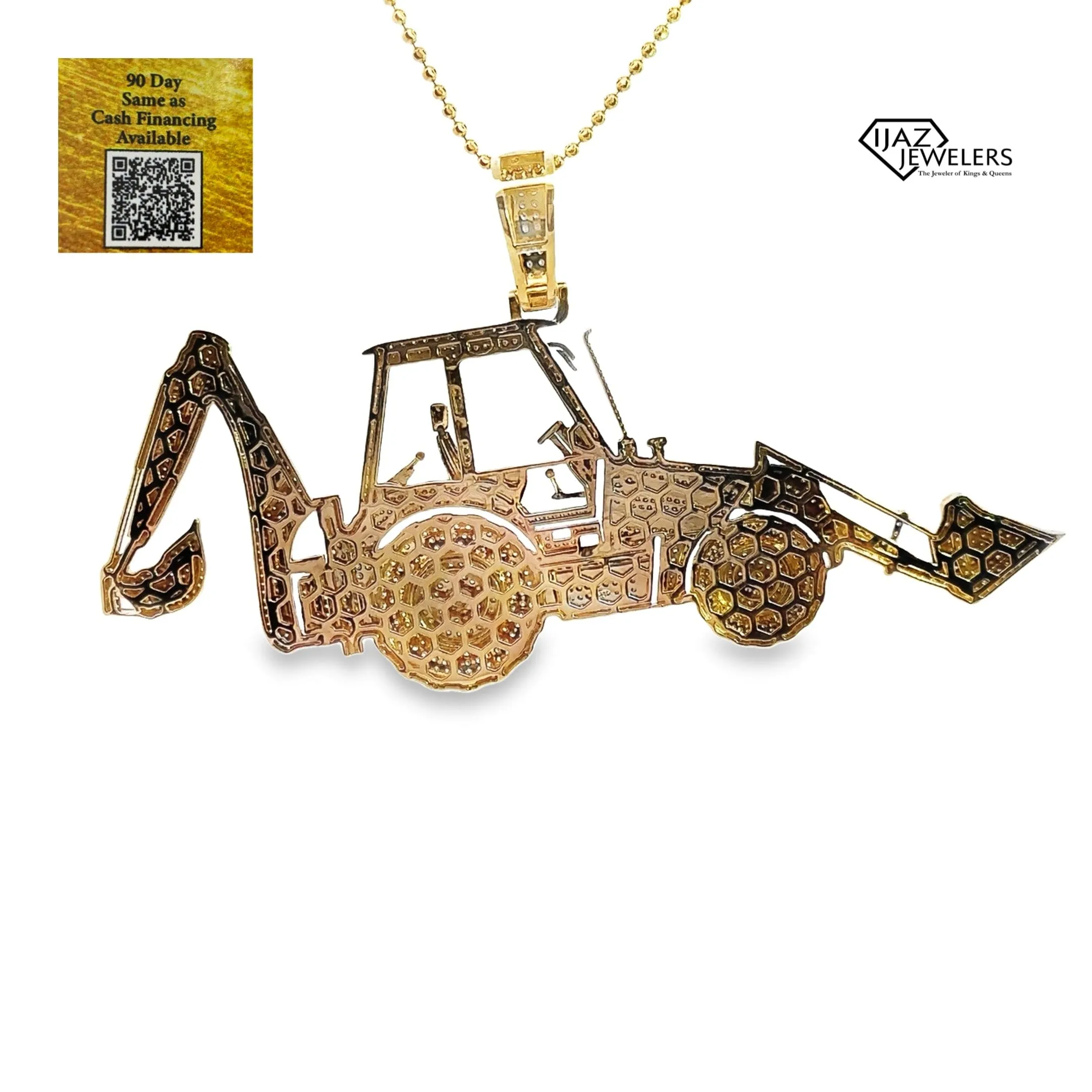 10K Gold 6 3/8 CTW Diamond Backhoe Charm