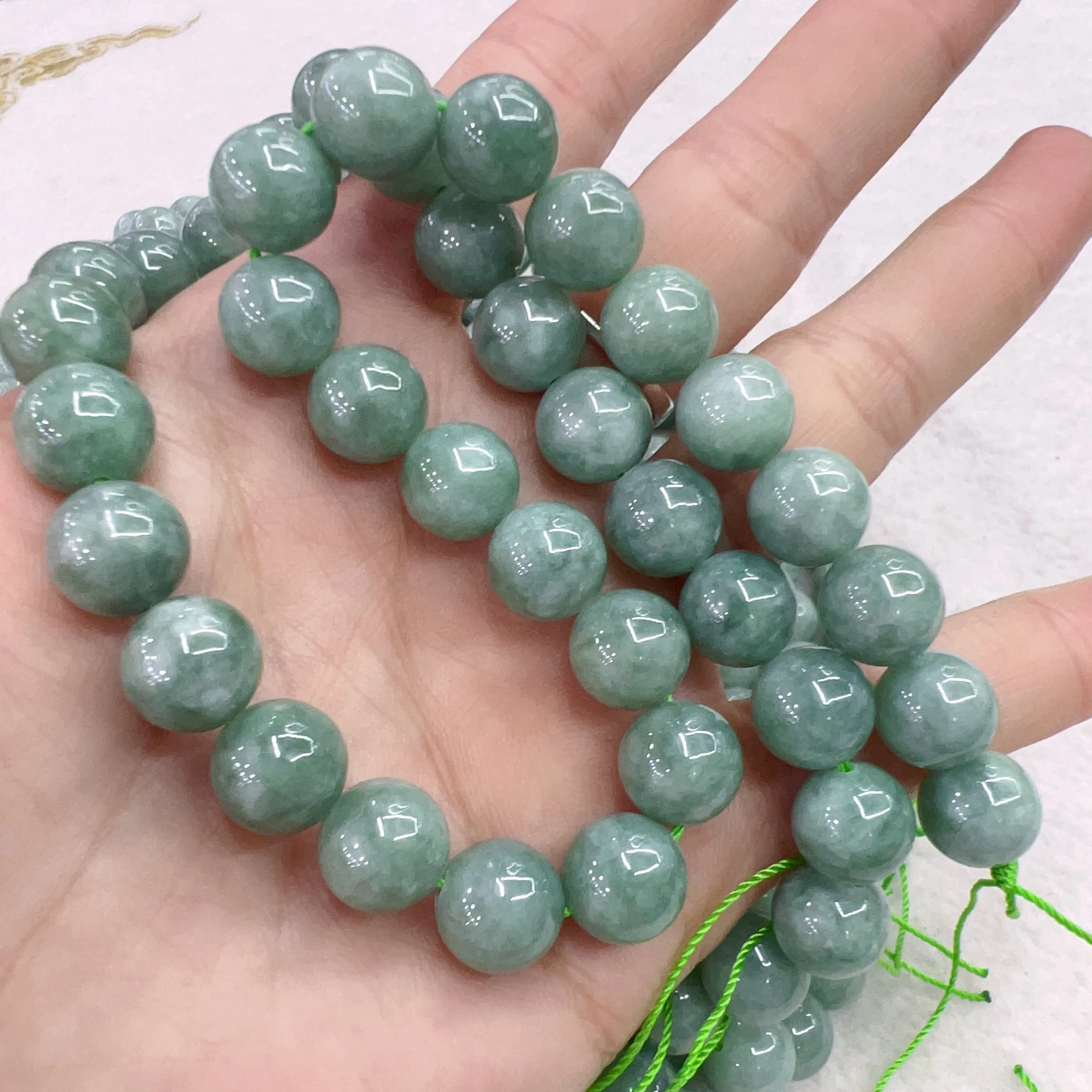 10mm Genuine Jadeite Round Bead Strands Greener Color for DIY Jewelry Making Project