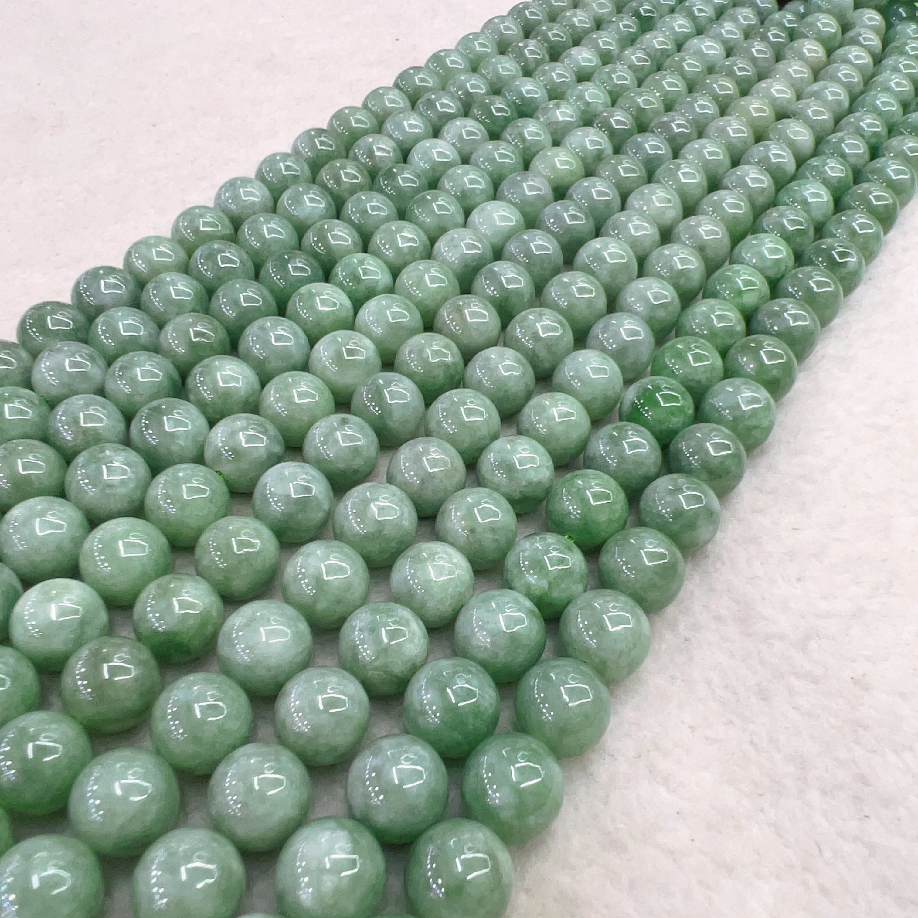 10mm Genuine Jadeite Round Bead Strands Greener Color for DIY Jewelry Making Project