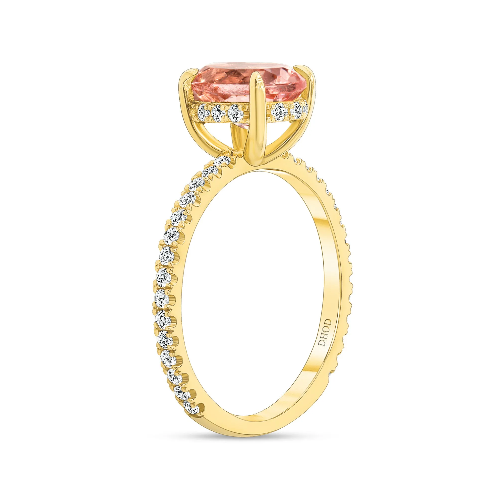 14K Gold 1 Carat Oval Morganite Ring