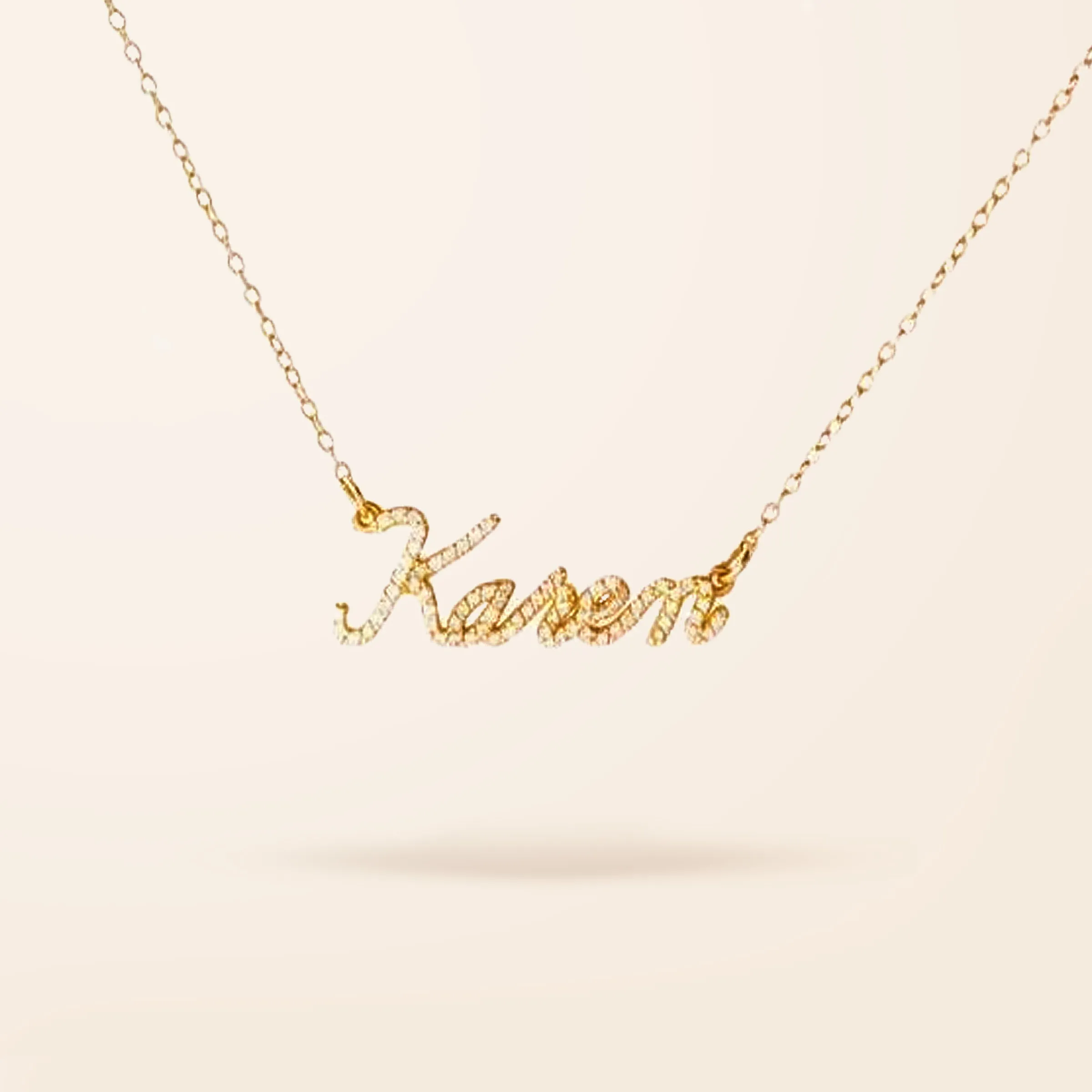 14K Gold Diamond Name Necklace