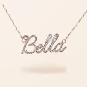 14K Gold Diamond Name Necklace