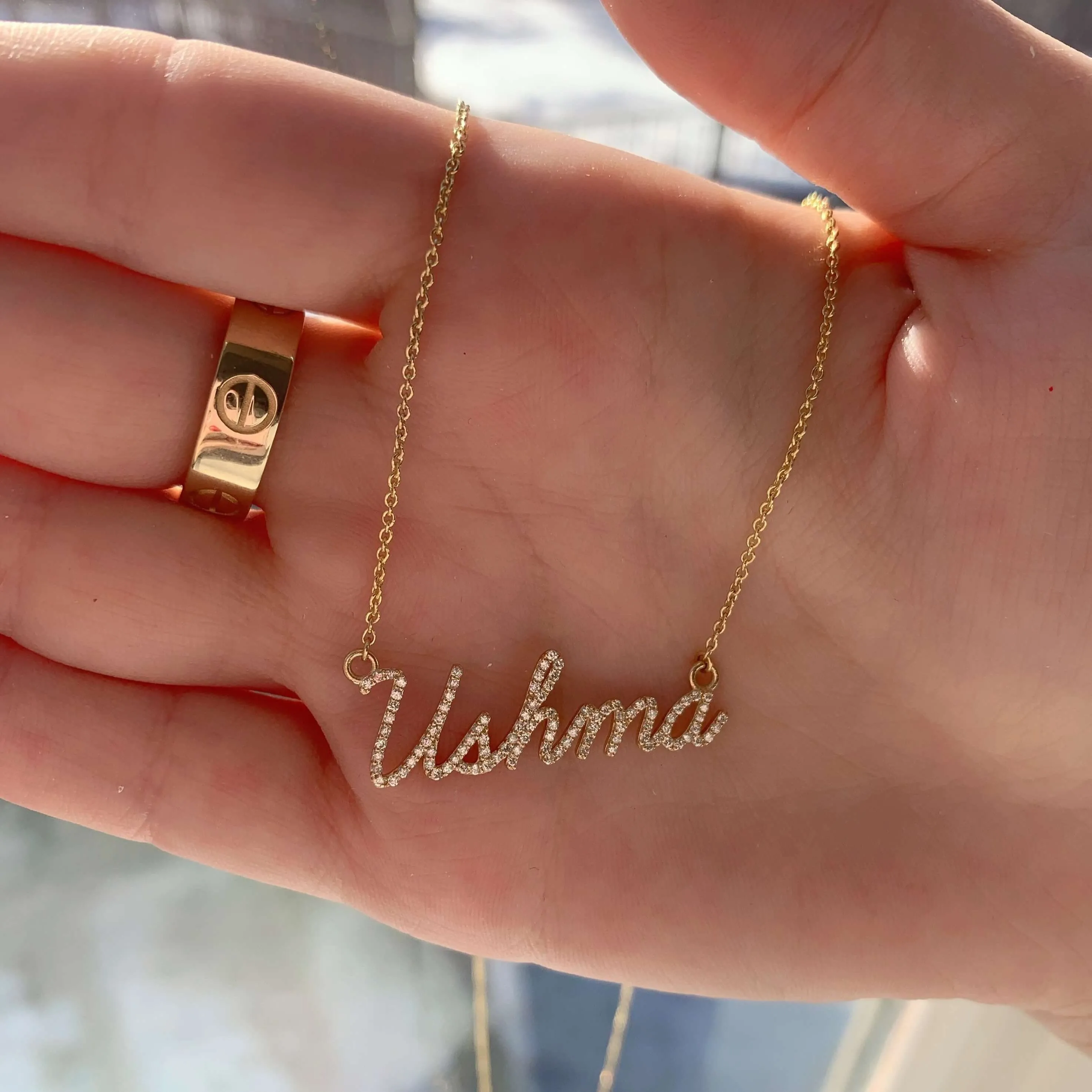 14K Gold Diamond Name Necklace