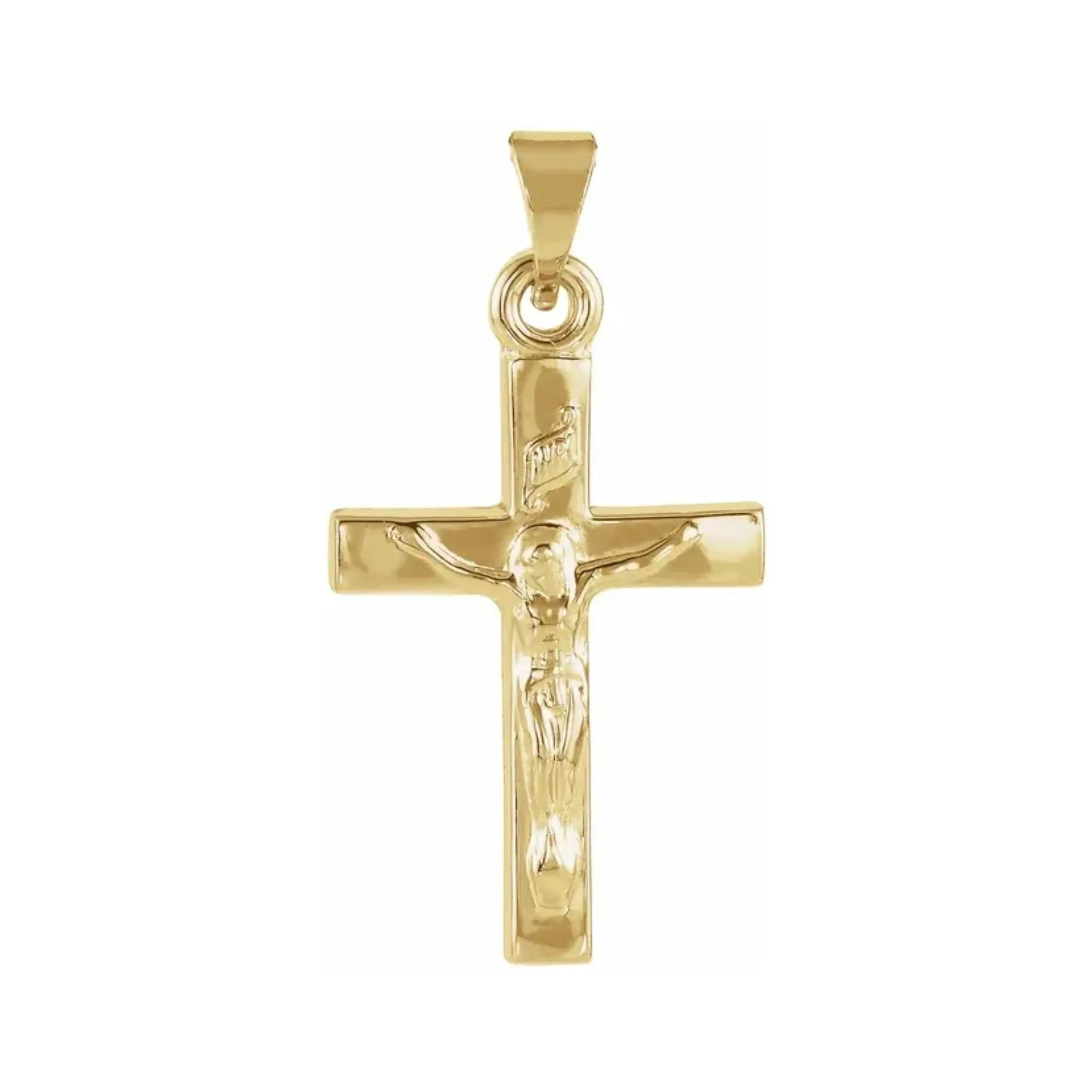 14K YELLOW GOLD CRUCIFIX PENDANT