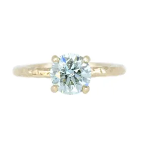 1.50ct GIA Fancy Light Green Diamond Ring in Yellow Gold Evergreen Solitaire