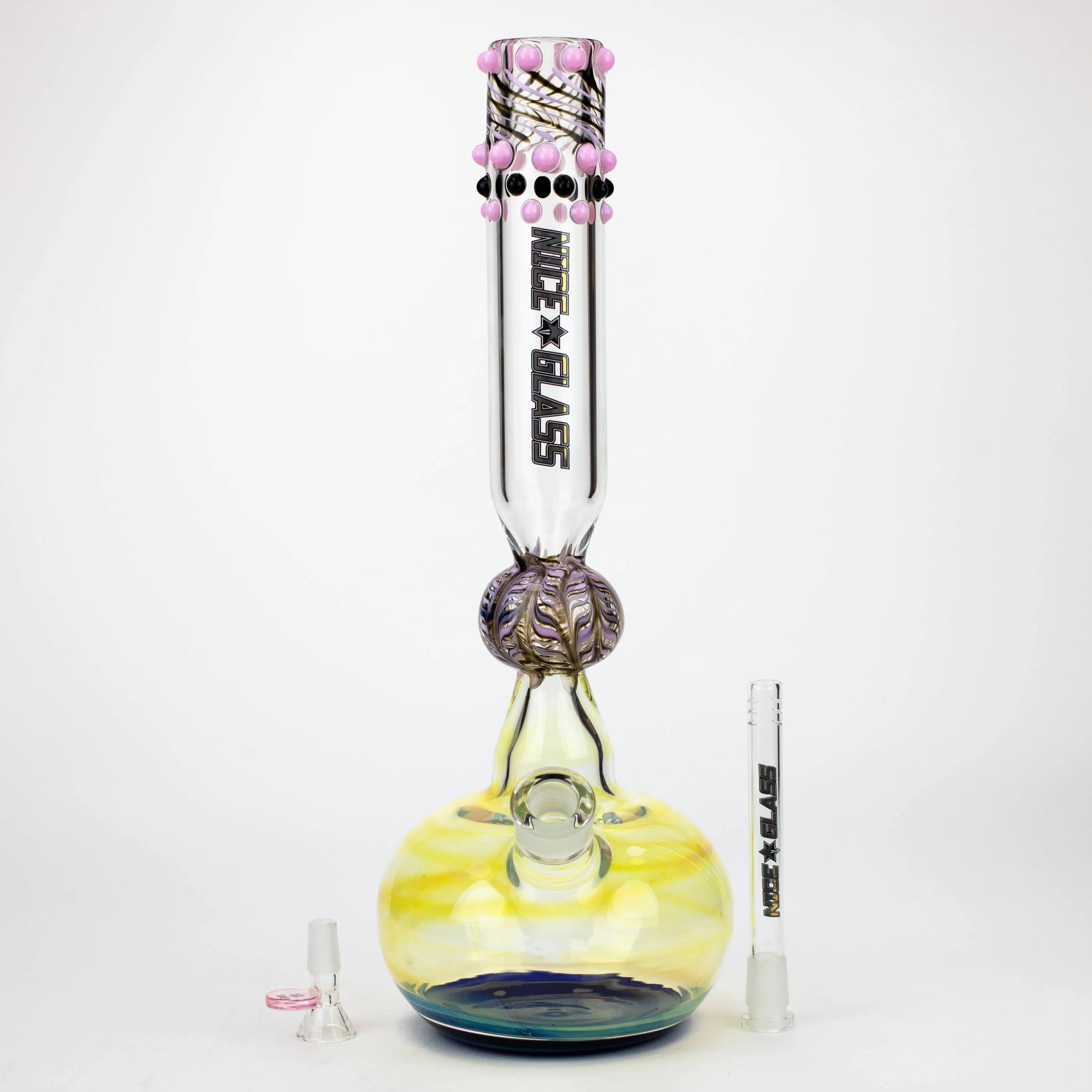 17 inch Dotted and Fumed Round Base Beaker Bong