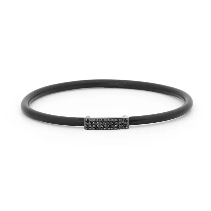 18ct White Gold and Black Diamond bangle