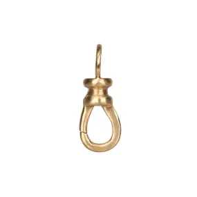 18K Gold Small Matte Swivel Charm Connector