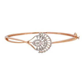 Elegant 18K Rose Gold Bangle with 0.59ct Sparkling Diamond, 11.3g Luxurious Design