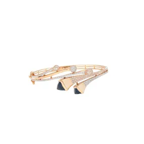 18K Rose Gold & CZ Bangle (16gm)