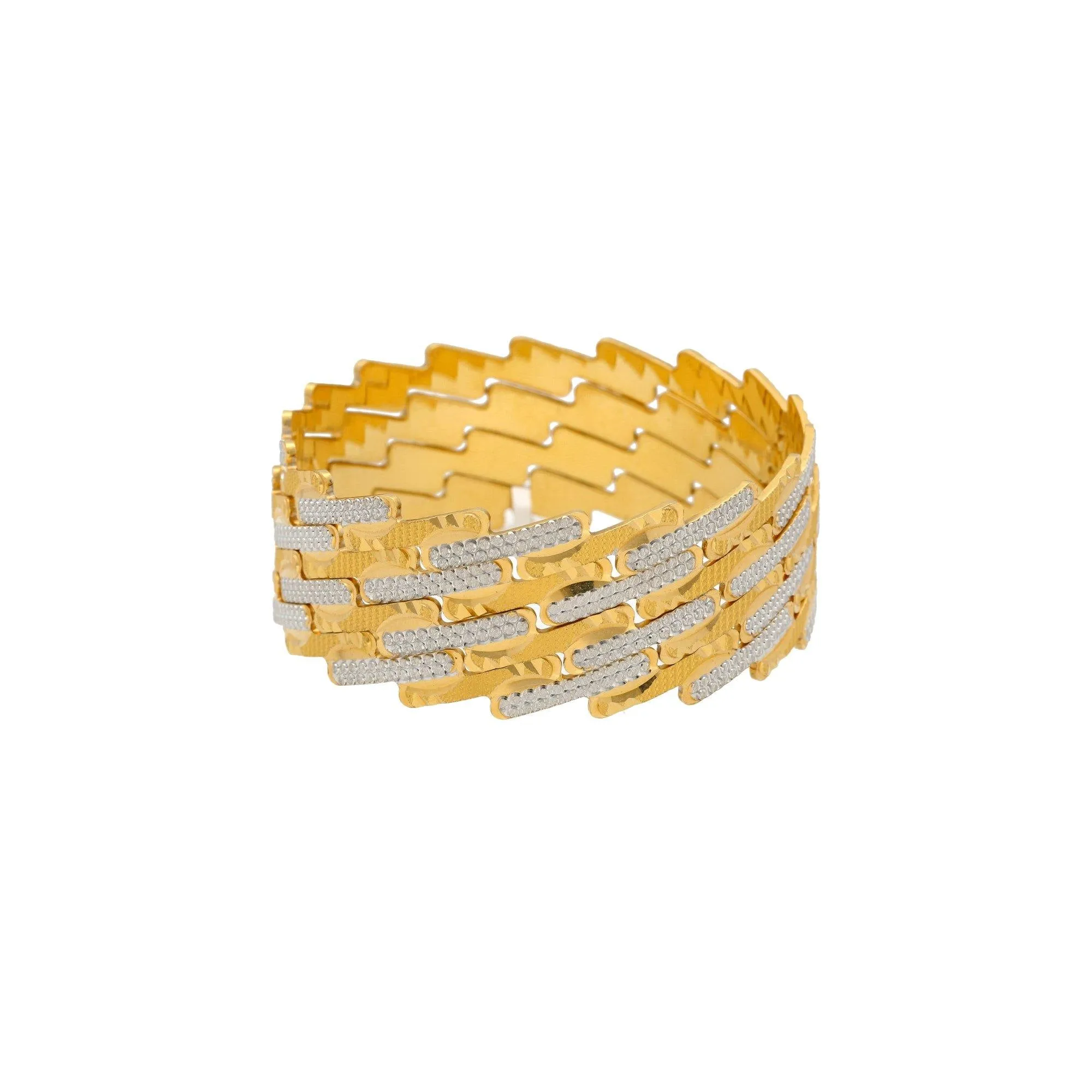 22K Gold Multi Tone Set of Four Bangles, 93.1gm