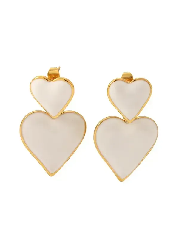 27 Double Heart Drop Earrings