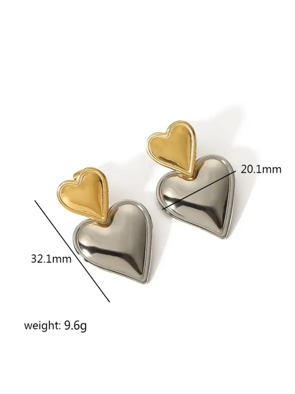 27 Double Heart Drop Earrings