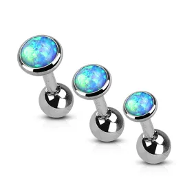 3 Pcs Value Pack 316L Surgical Steel WildKlass Cartilage Barbells with Opal Set Top