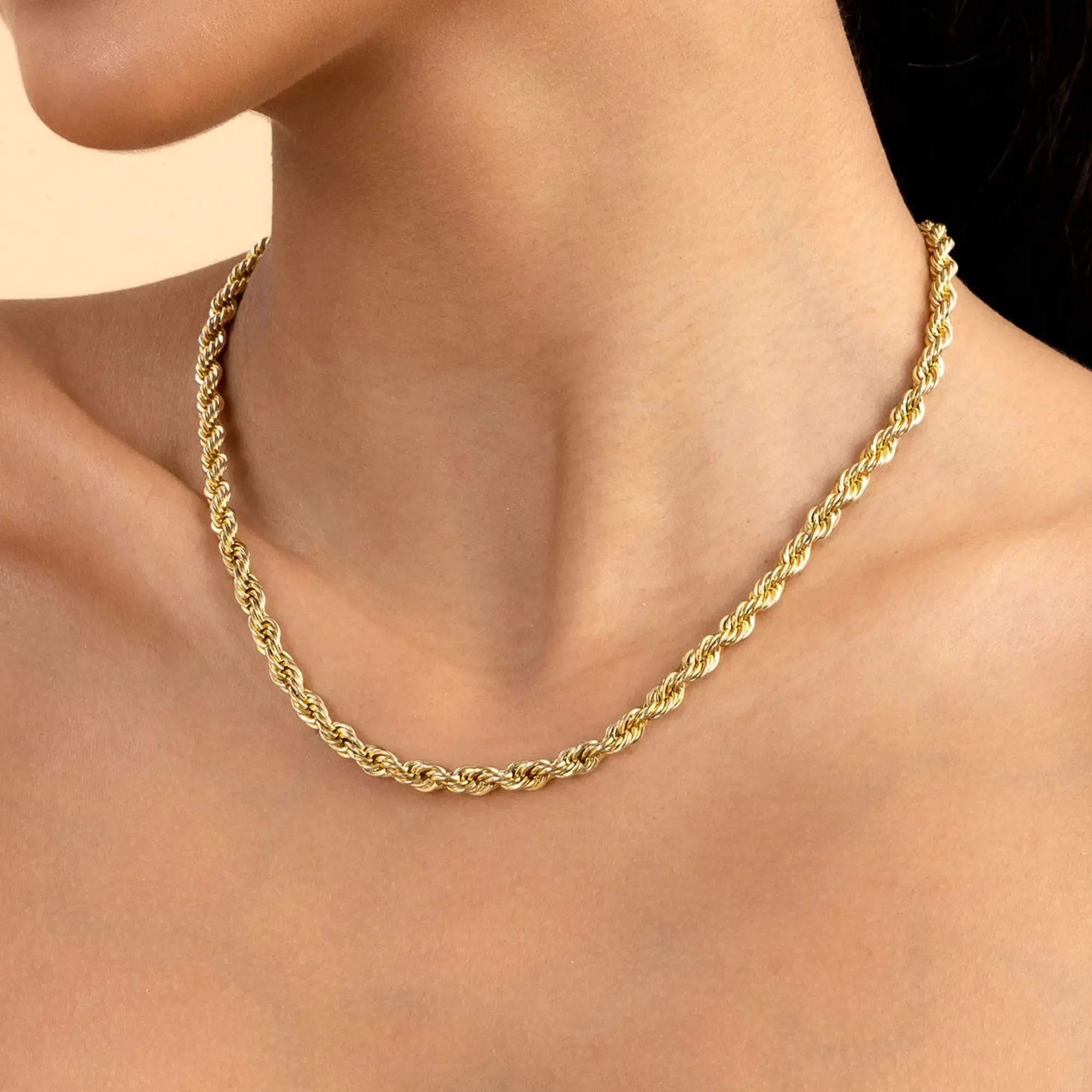 4.5mm Yellow Gold Rope Chain