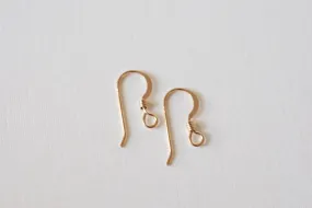 5 pairs, 14k Gold Filled French Hook Earrings, Flat Ear Wire with Coil, gold filled earwires, jewelry finding, gold ear hooks