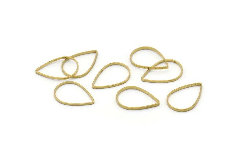 50 Raw Brass Drop  Connectors (15x11mm)  Bs 1170