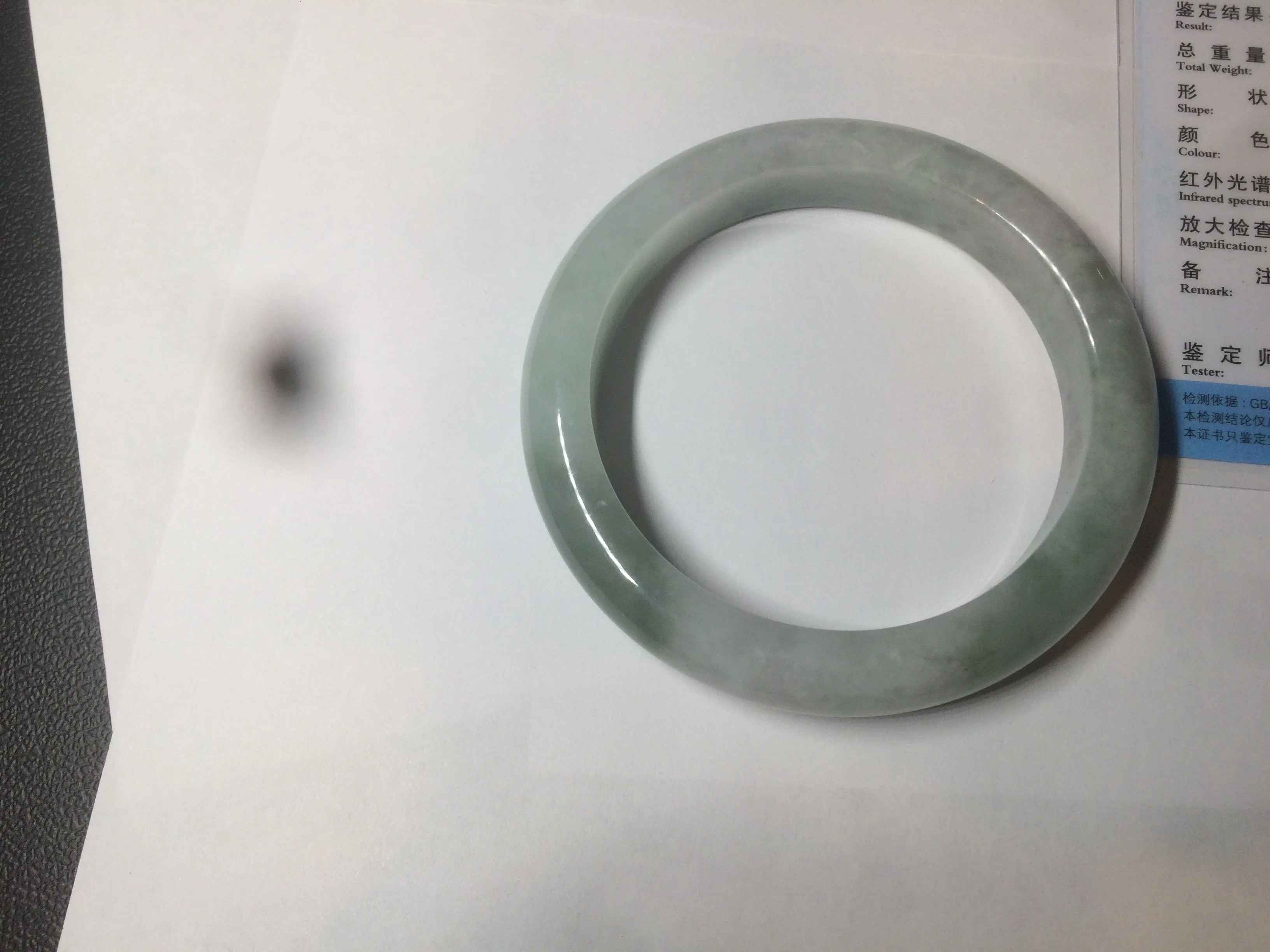 60.2mm certified type A 100% Natural oily light green/white/purple chubby Jadeite Jade bangle BH43-2804