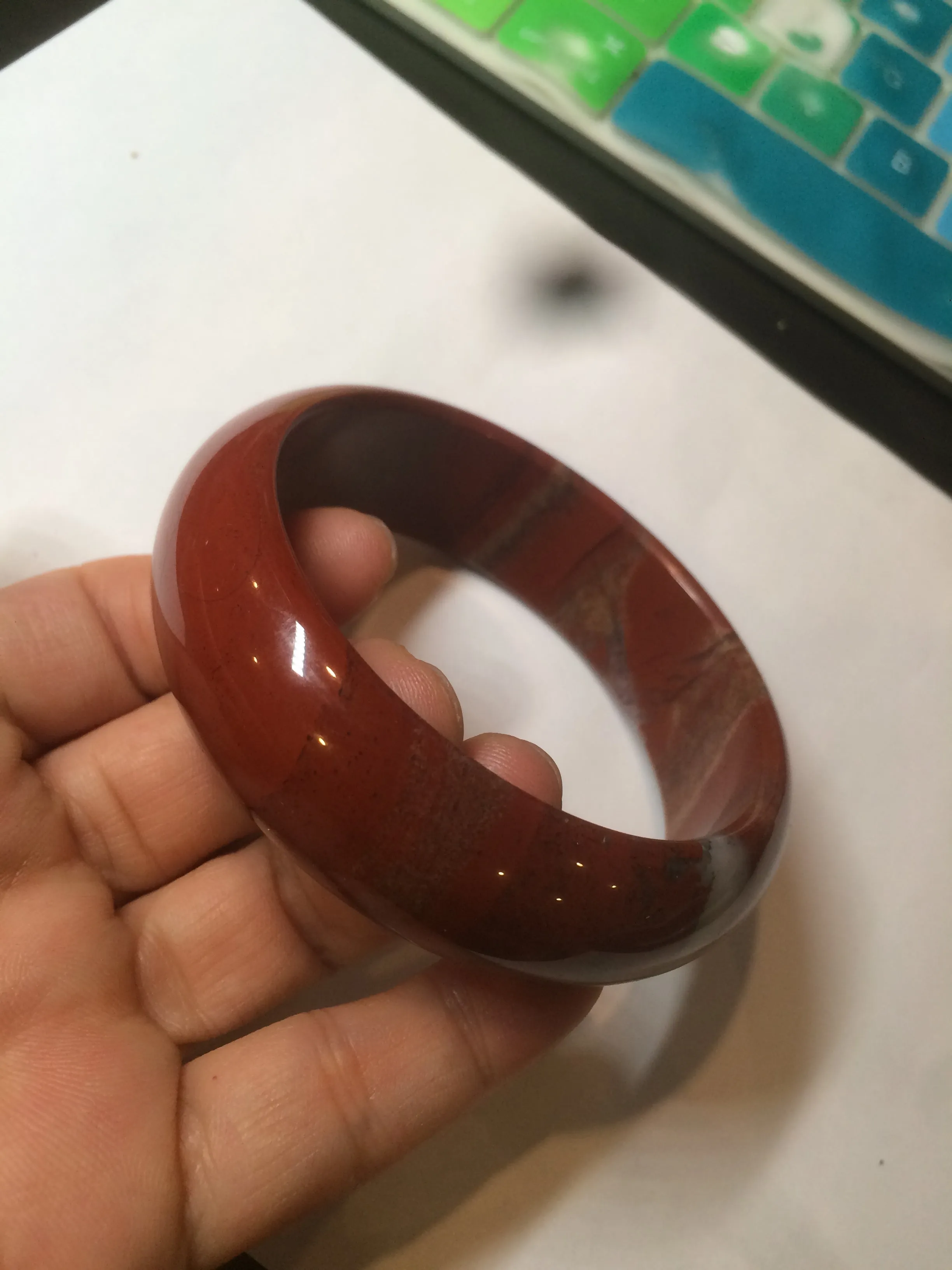 61.2mm 100% natural red/pink/gray red jasper stone bangle XY64