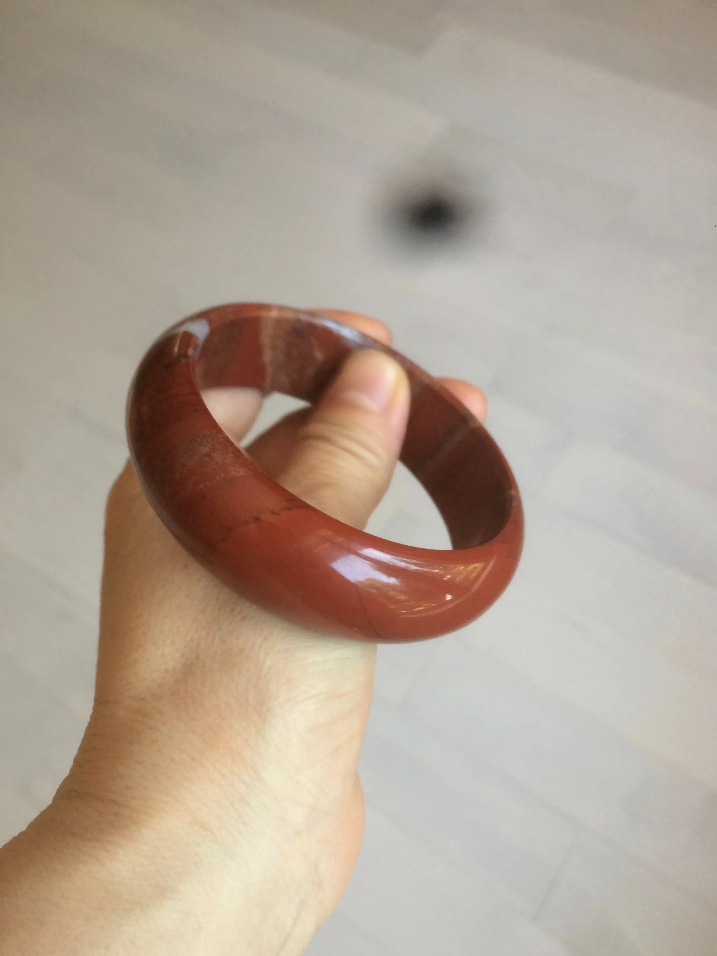 61.2mm 100% natural red/pink/gray red jasper stone bangle XY64