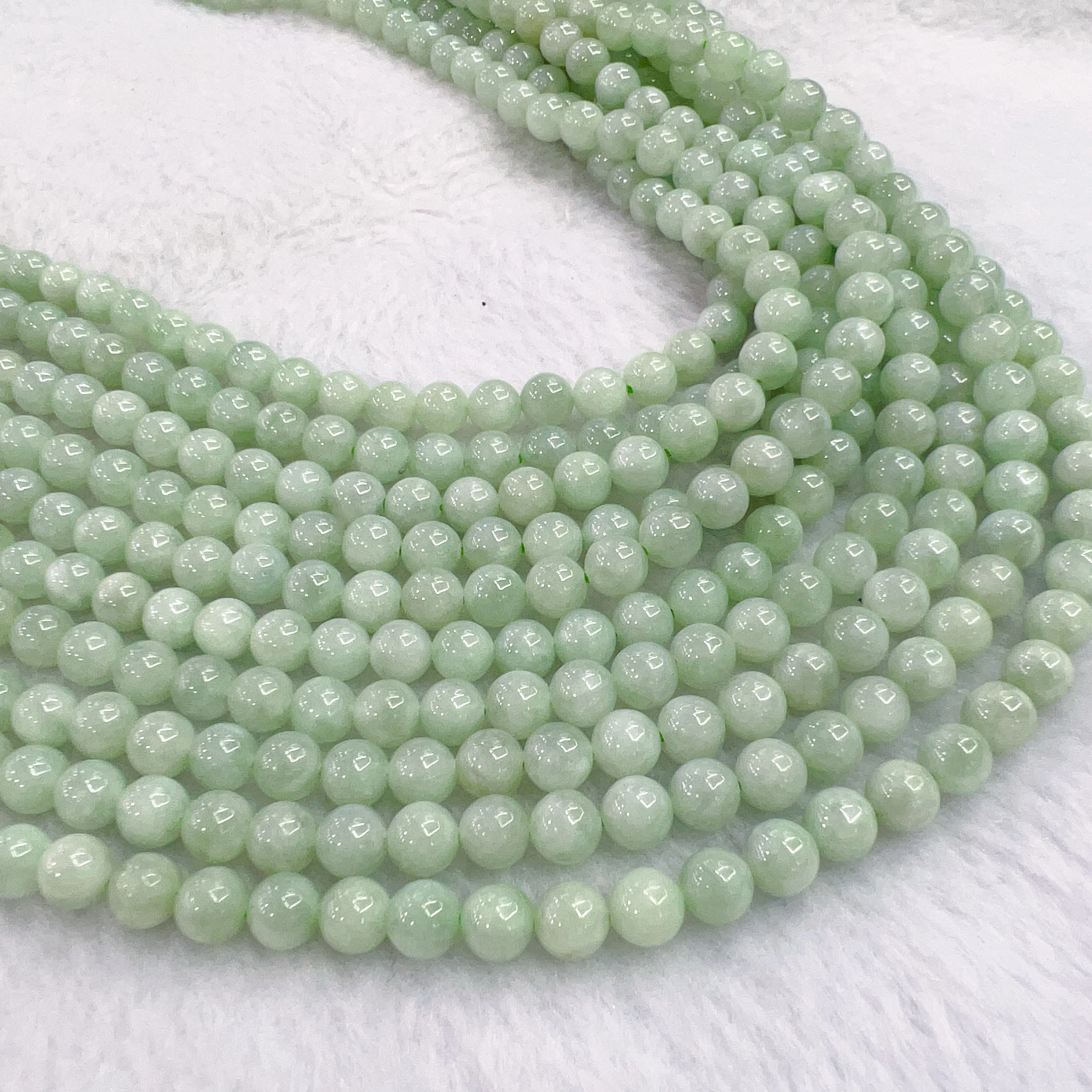 6mm Genuine Jadeite Round Bead Strands DIY Jewelry Making Project