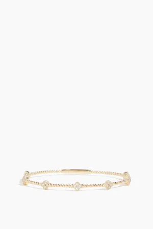 7 Clover Flexible Bangle in 14k Yellow Gold