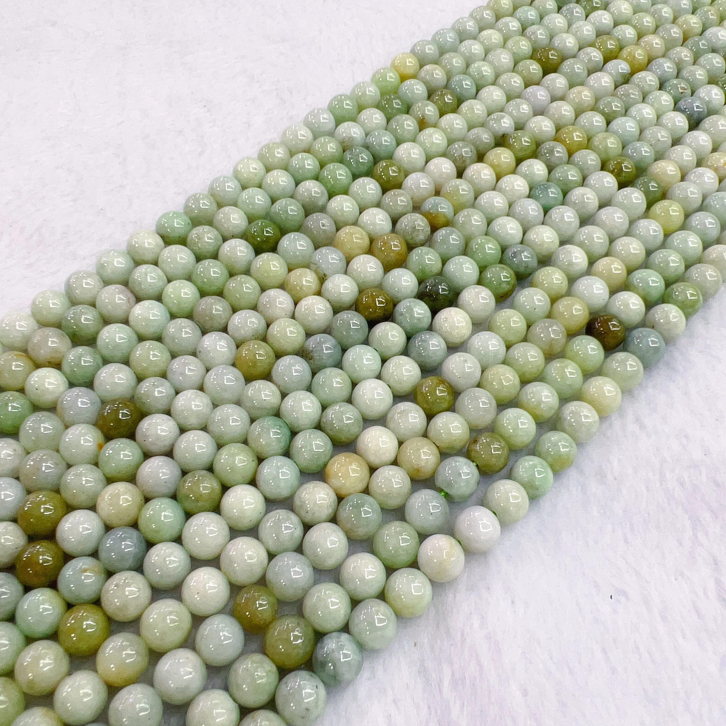 8mm Genuine Assorted Jadeite Round Bead Strands DIY Jewelry Project