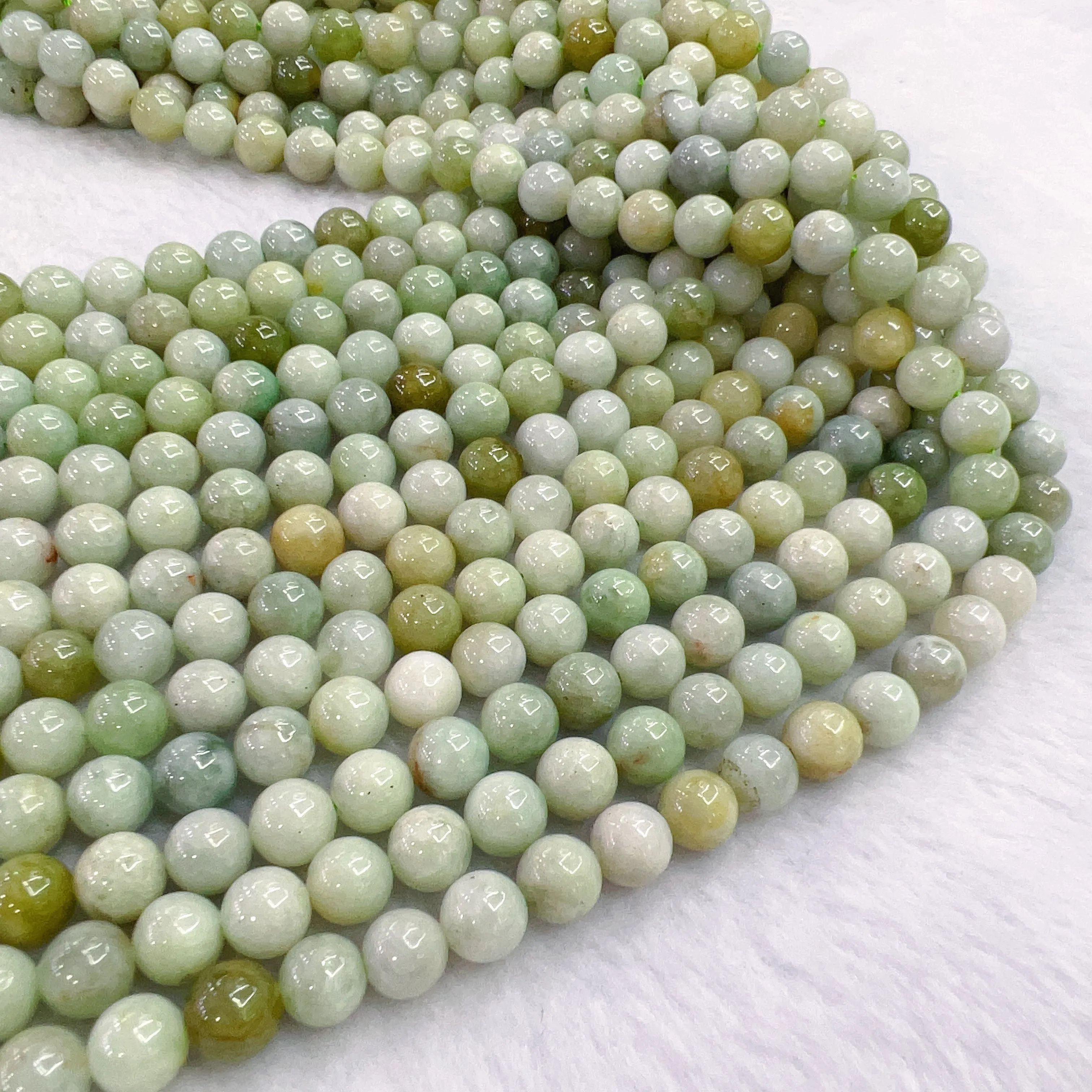 8mm Genuine Assorted Jadeite Round Bead Strands DIY Jewelry Project