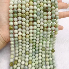 8mm Genuine Assorted Jadeite Round Bead Strands DIY Jewelry Project