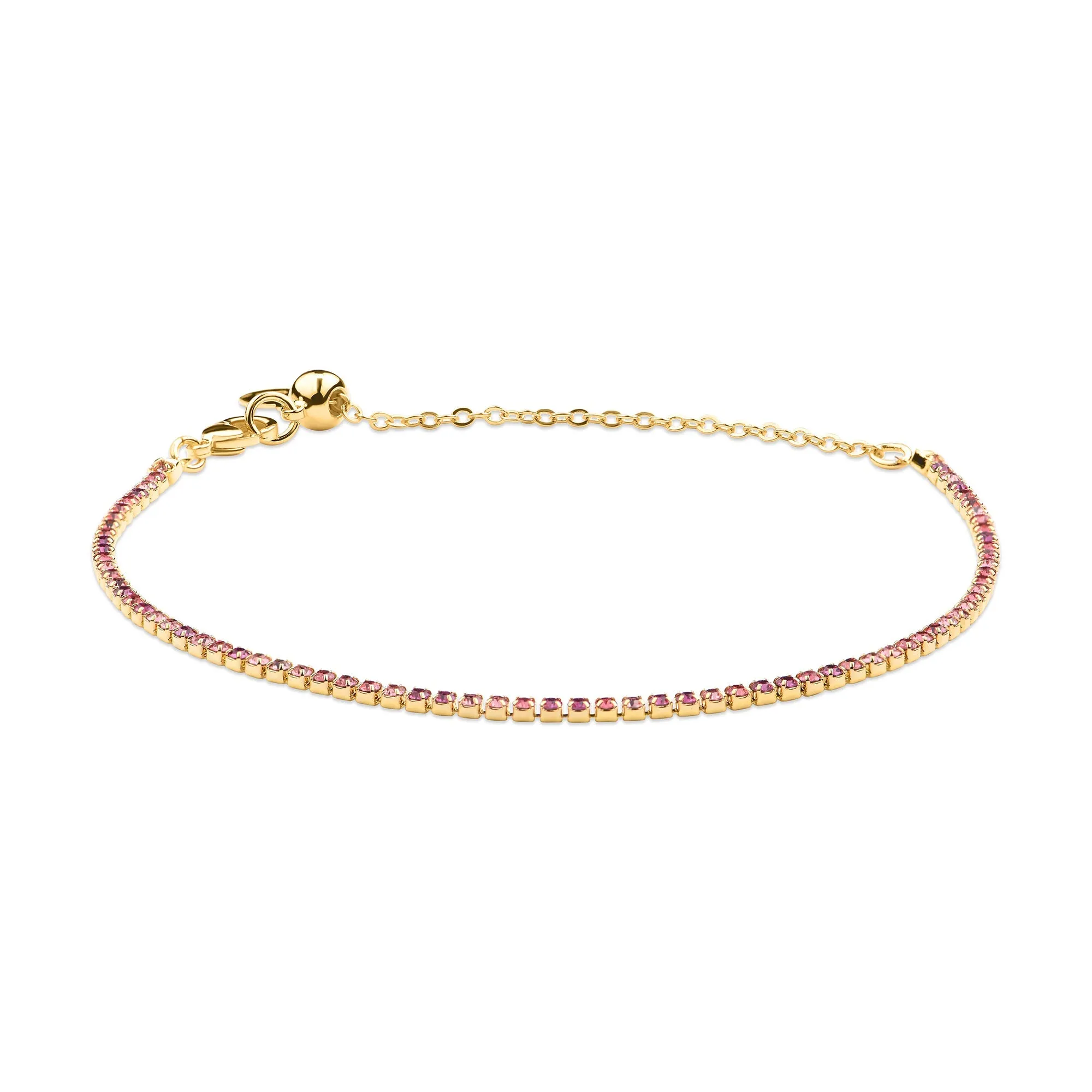 Accessorize London Women's Z Real Gold Plated Pink Tennis Bracelet