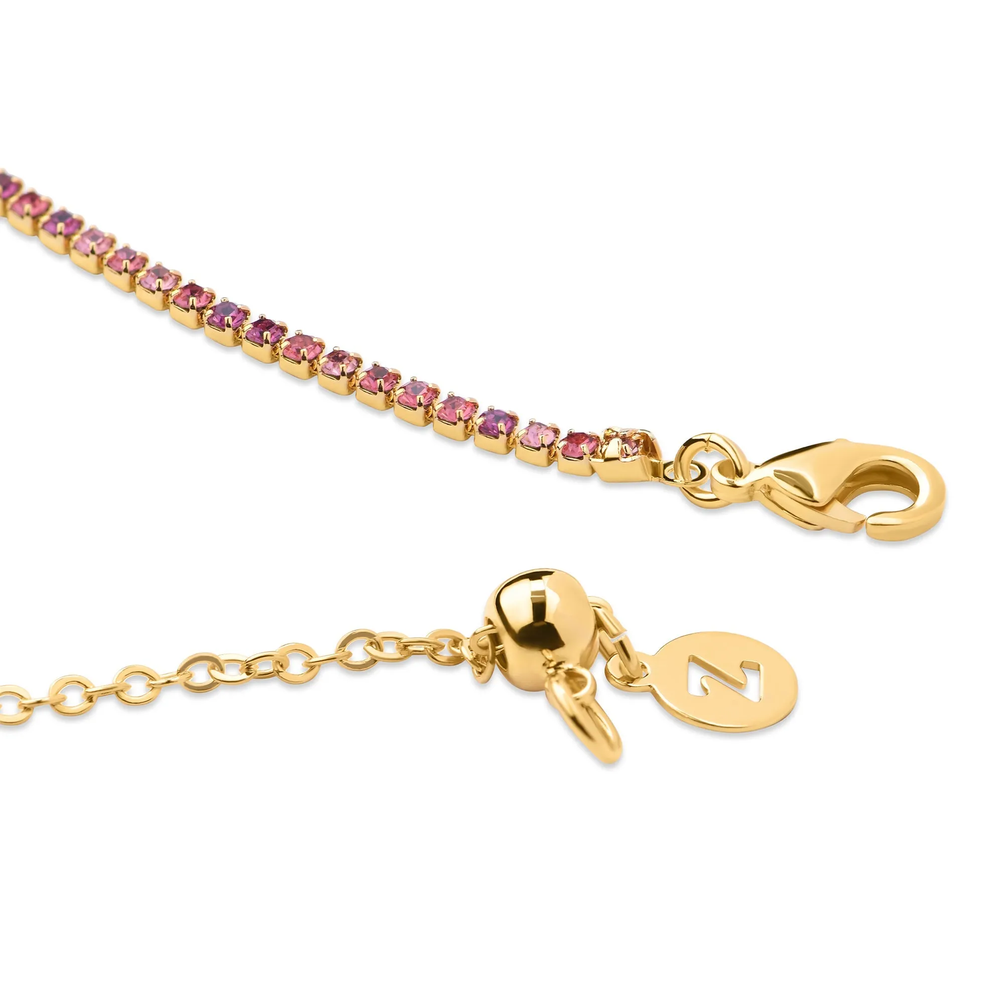 Accessorize London Women's Z Real Gold Plated Pink Tennis Bracelet