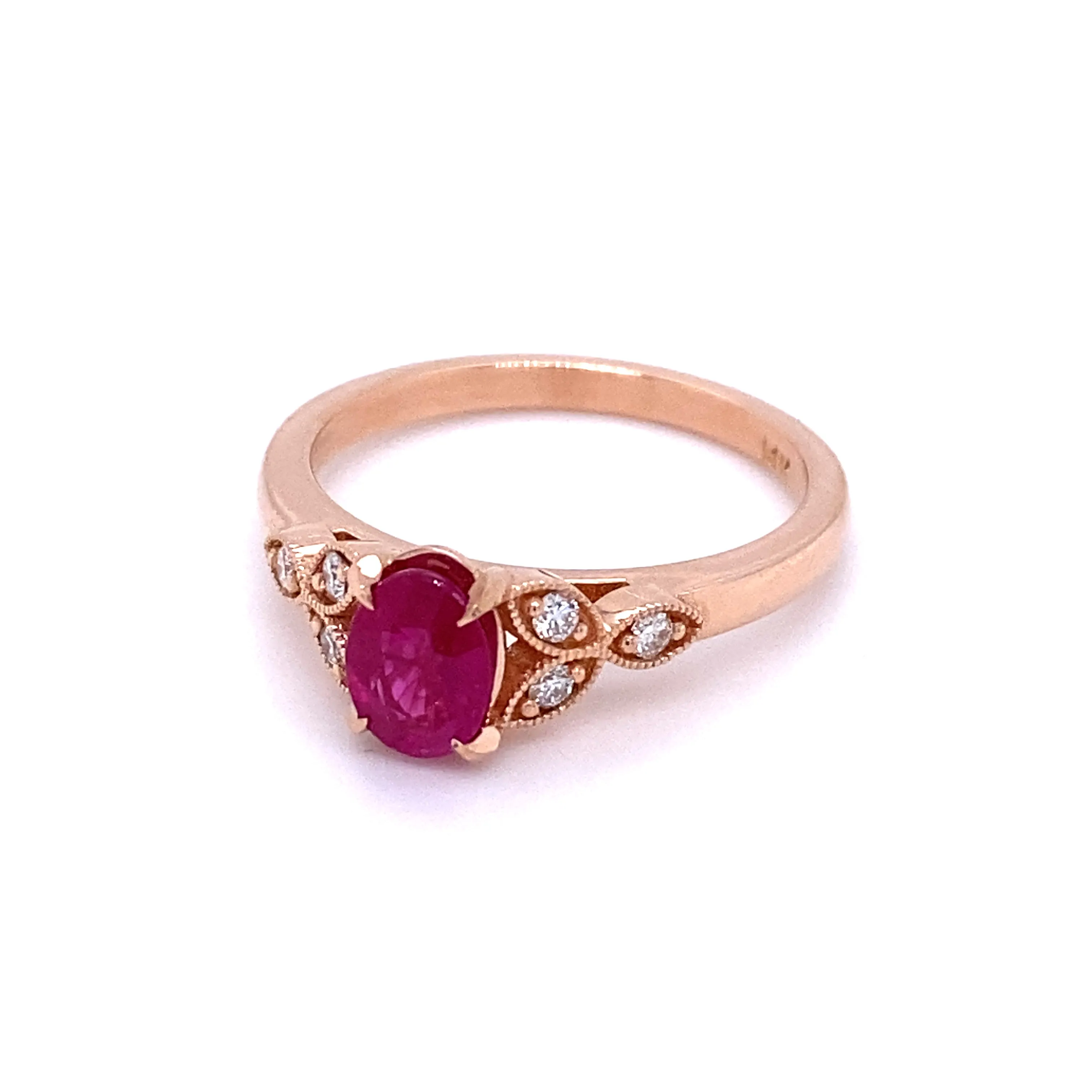 AGL Certified Ruby and Diamond Ring