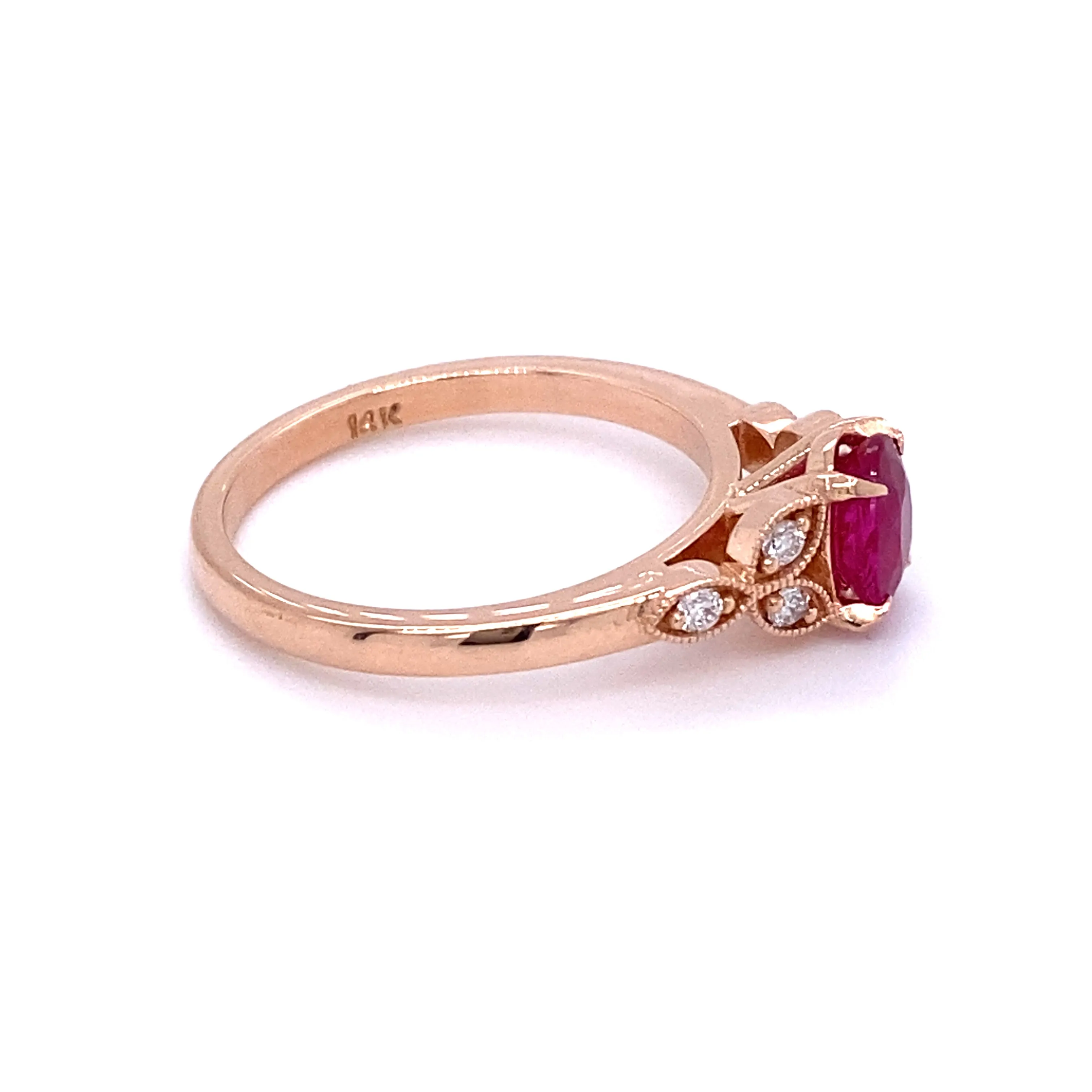 AGL Certified Ruby and Diamond Ring