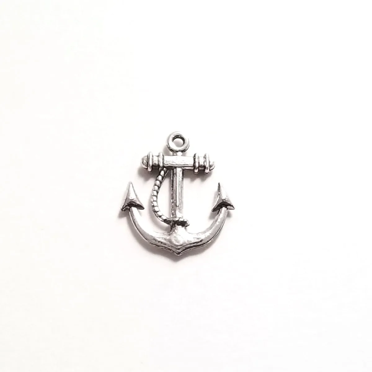 Anchor Charms, Double Sided Pendants, Antique Silver, Lead Free, Nickel Free, 23x21mm, Lot Size 10, #1114