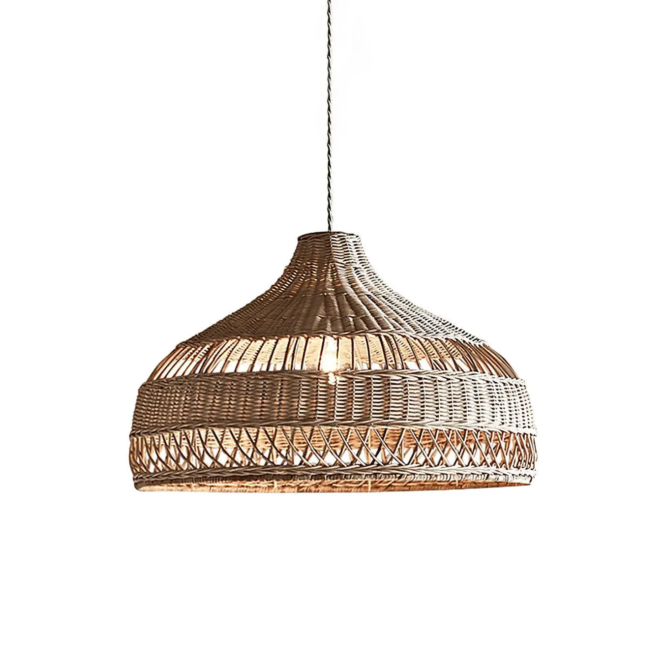 Artisanal Rattan Dome Pendant Lamp