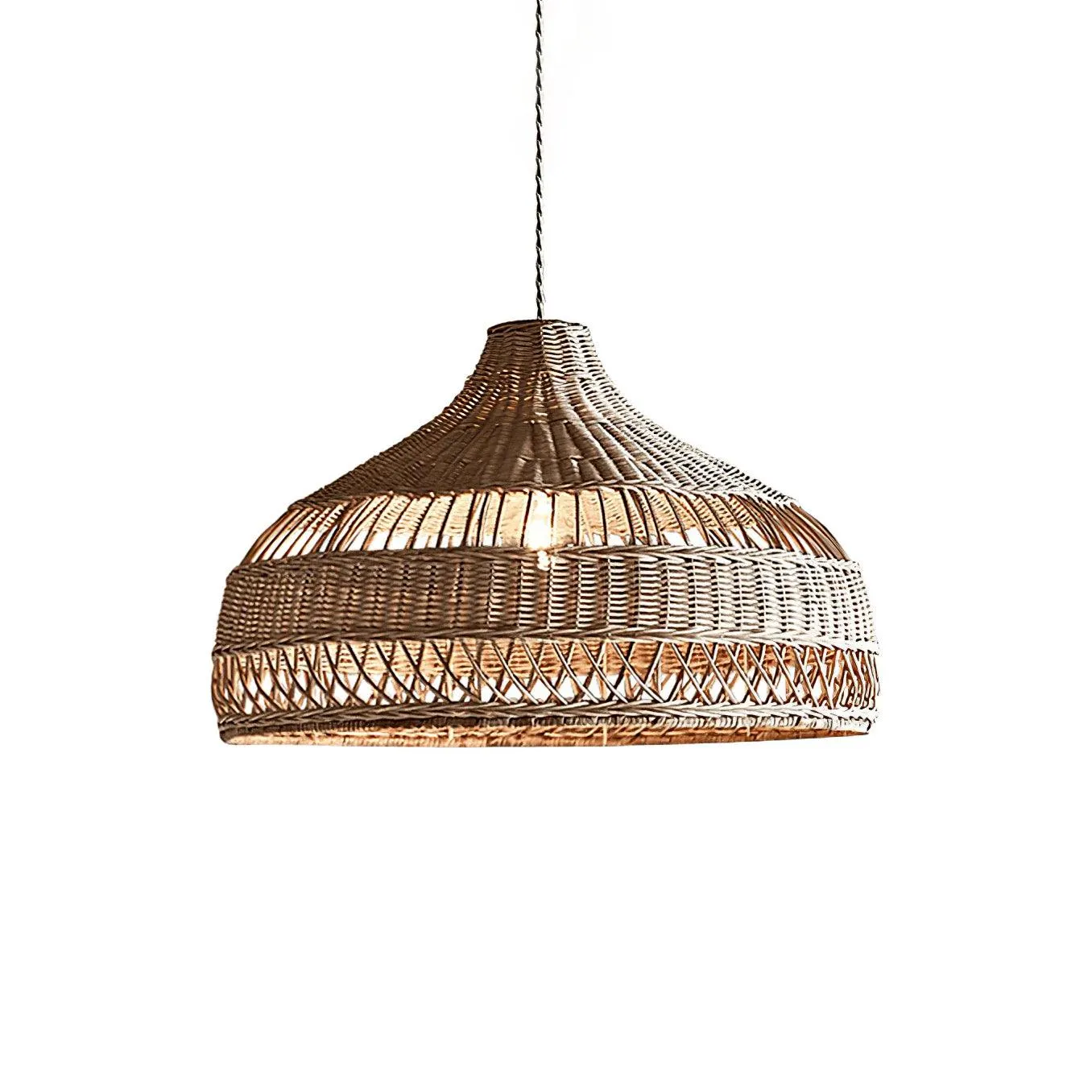 Artisanal Rattan Dome Pendant Lamp