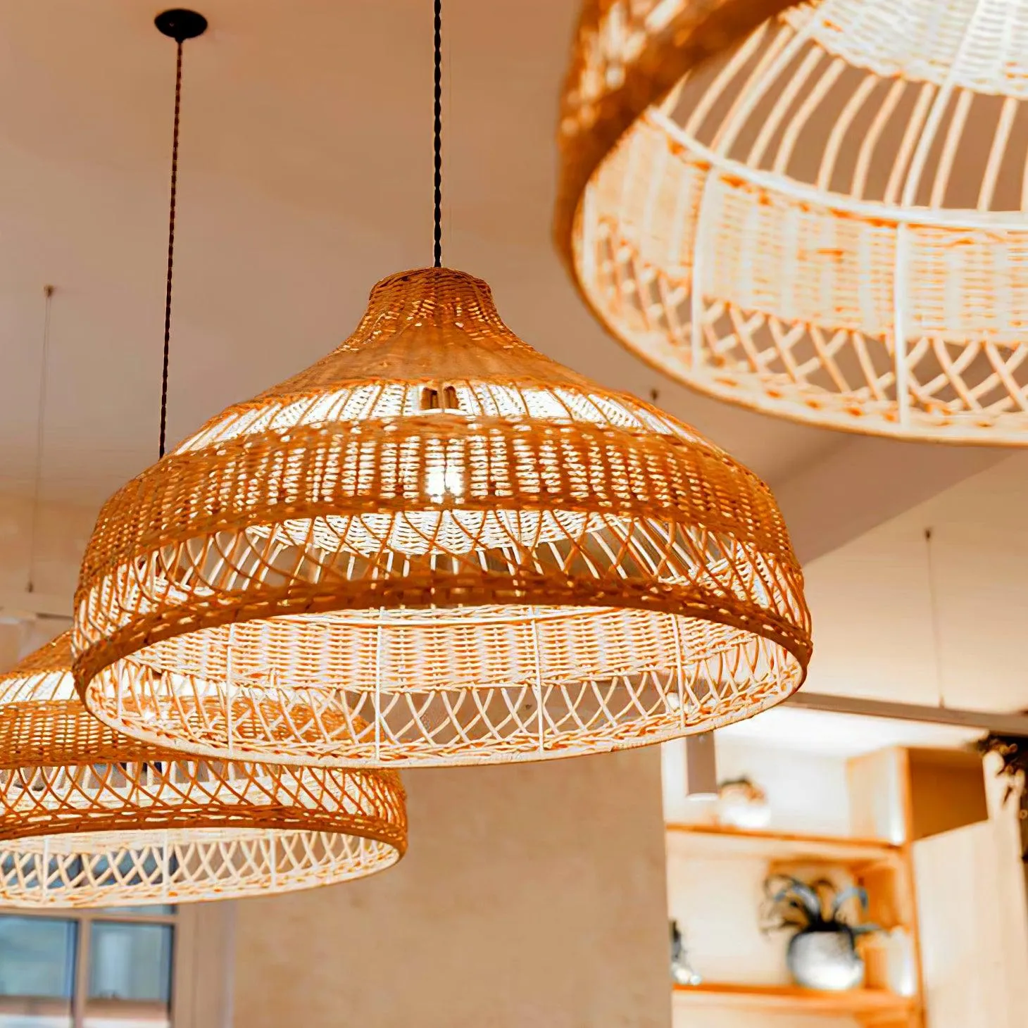 Artisanal Rattan Dome Pendant Lamp