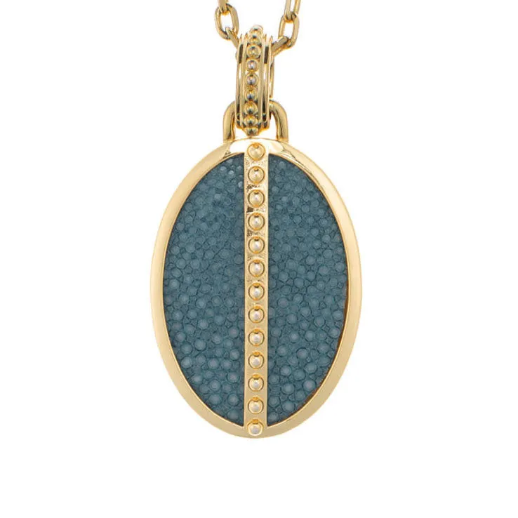 Ava Pendant 18 K Yellow  Gold With Shagreen Inlay