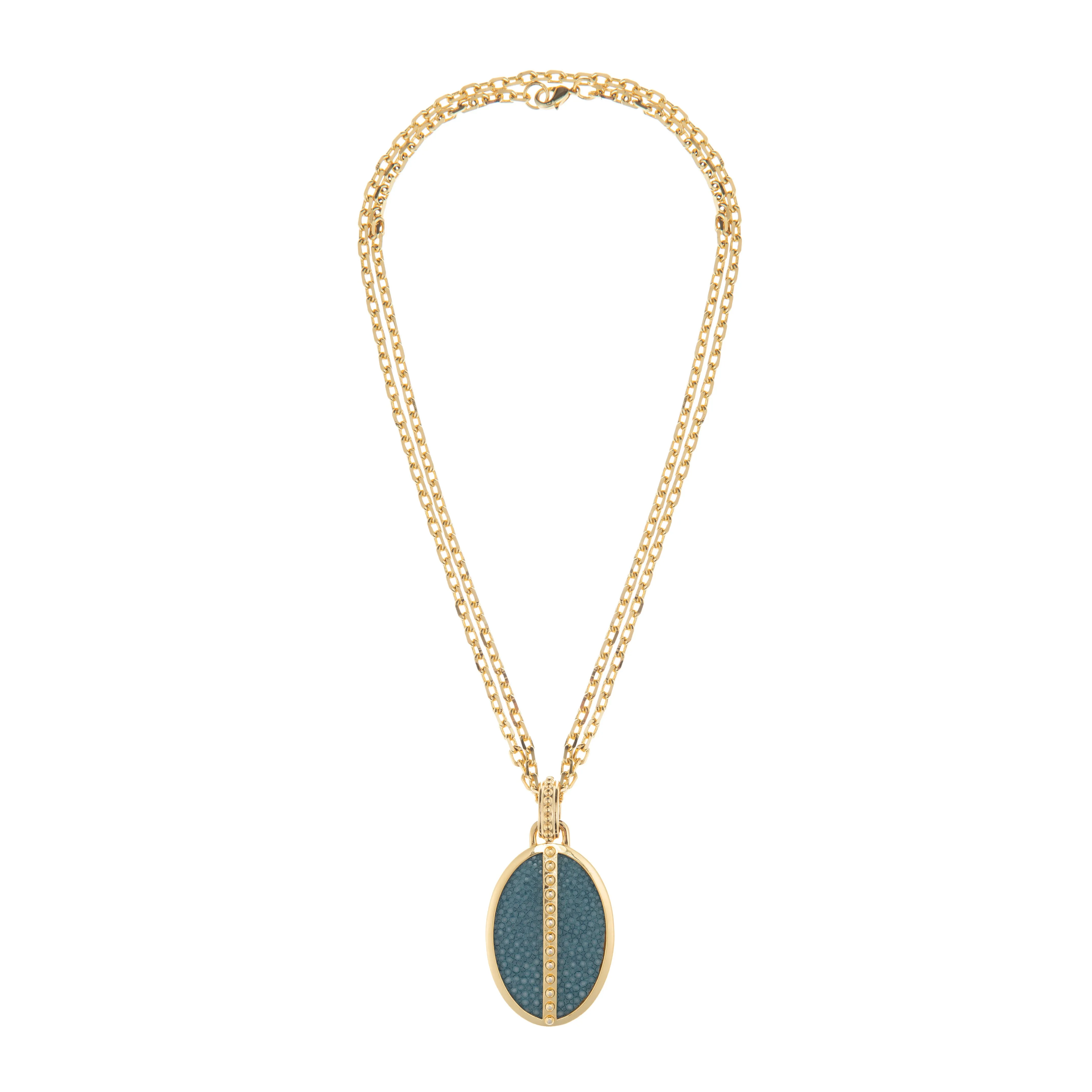 Ava Pendant 18 K Yellow  Gold With Shagreen Inlay