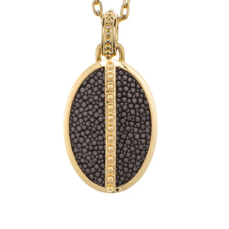 Ava Pendant 18 K Yellow  Gold With Shagreen Inlay