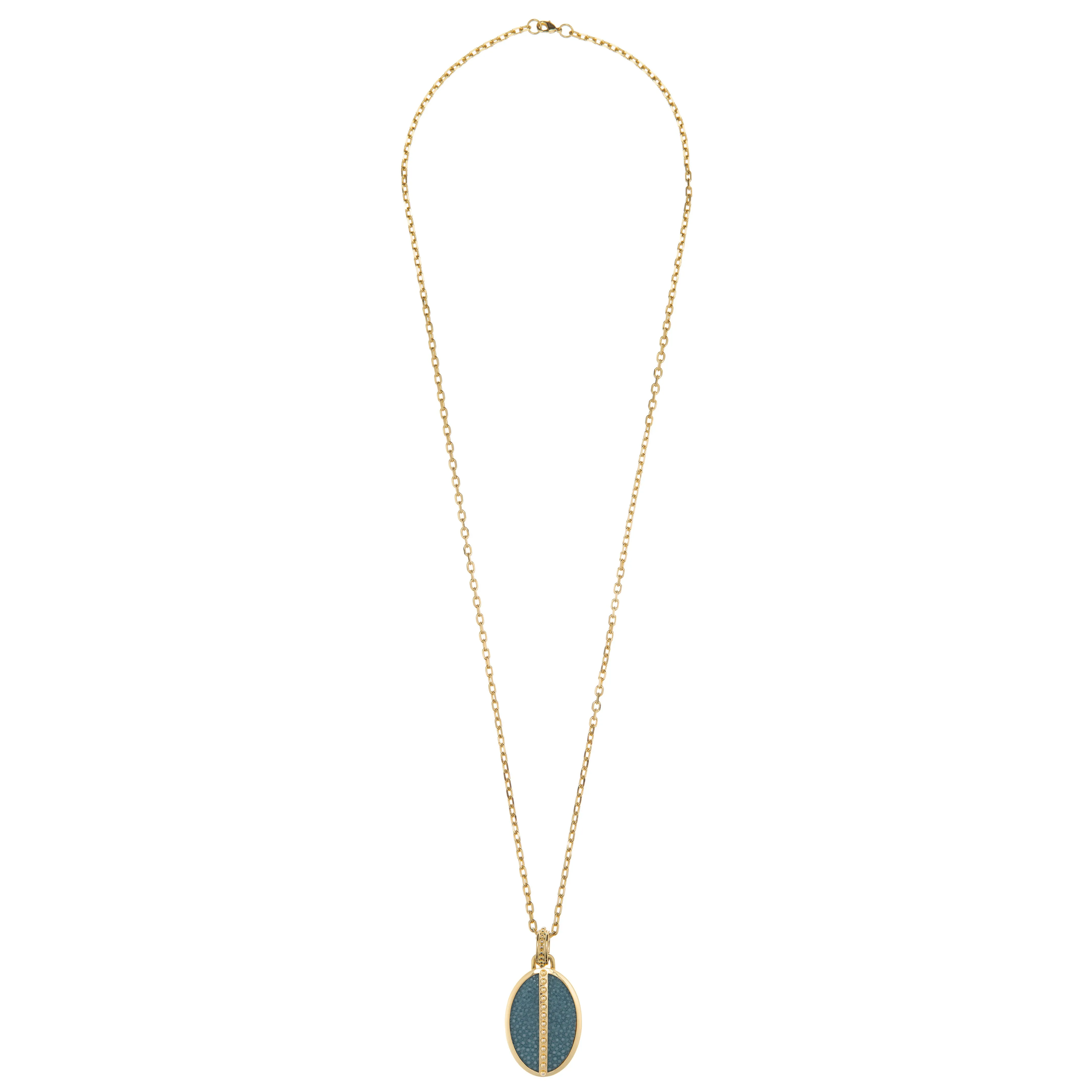 Ava Pendant 18 K Yellow  Gold With Shagreen Inlay