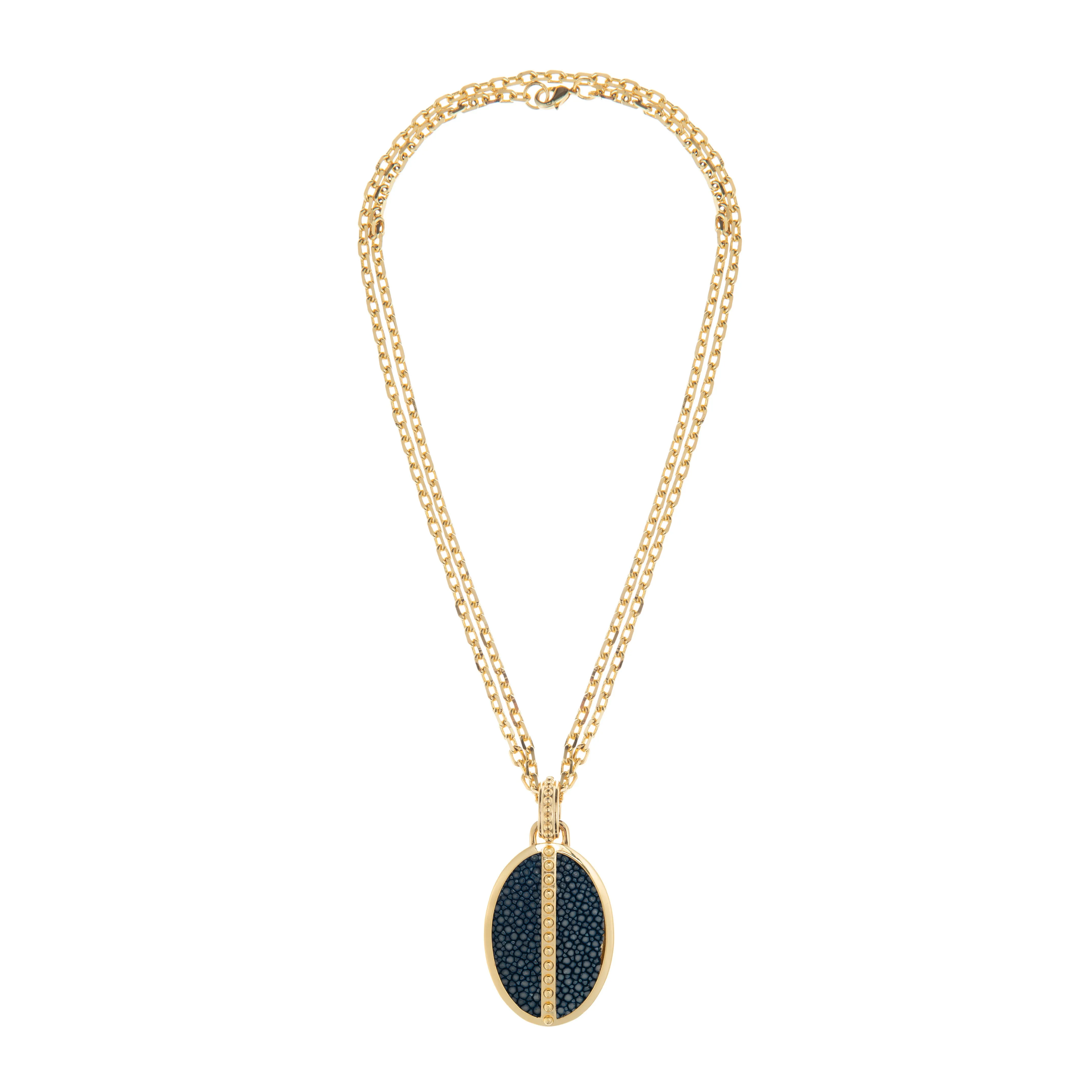 Ava Pendant 18 K Yellow  Gold With Shagreen Inlay