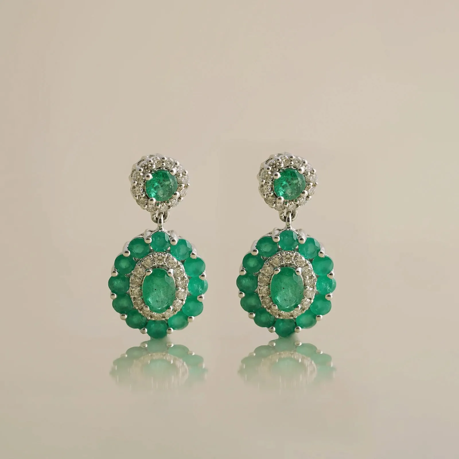 Azure Emerald Drop Earrings