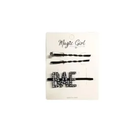 BAE | Rhinestone Hair Pin 3PCS Black