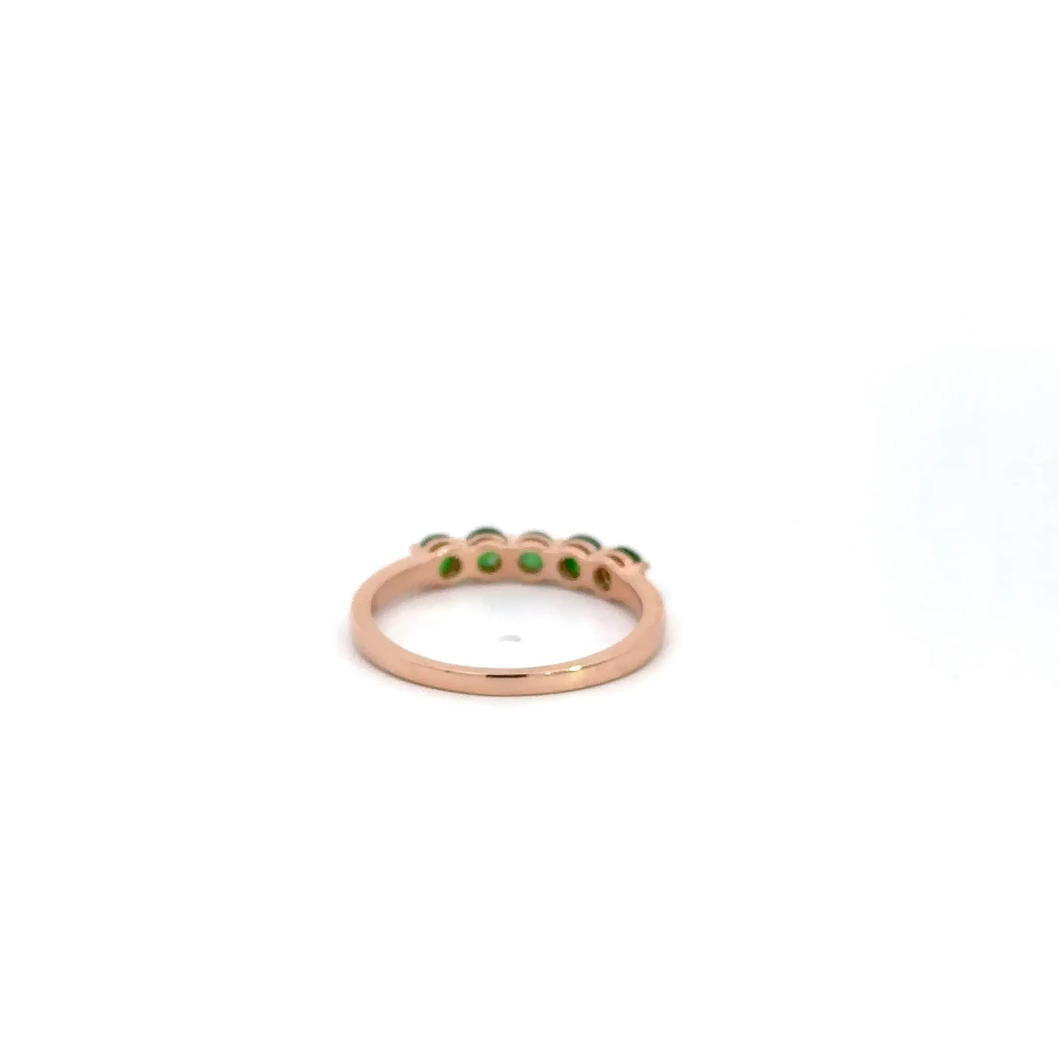 Baikalla "5 Stone Anniversary" 14k Rose Gold Natural Imperial Jadeite Jade Band