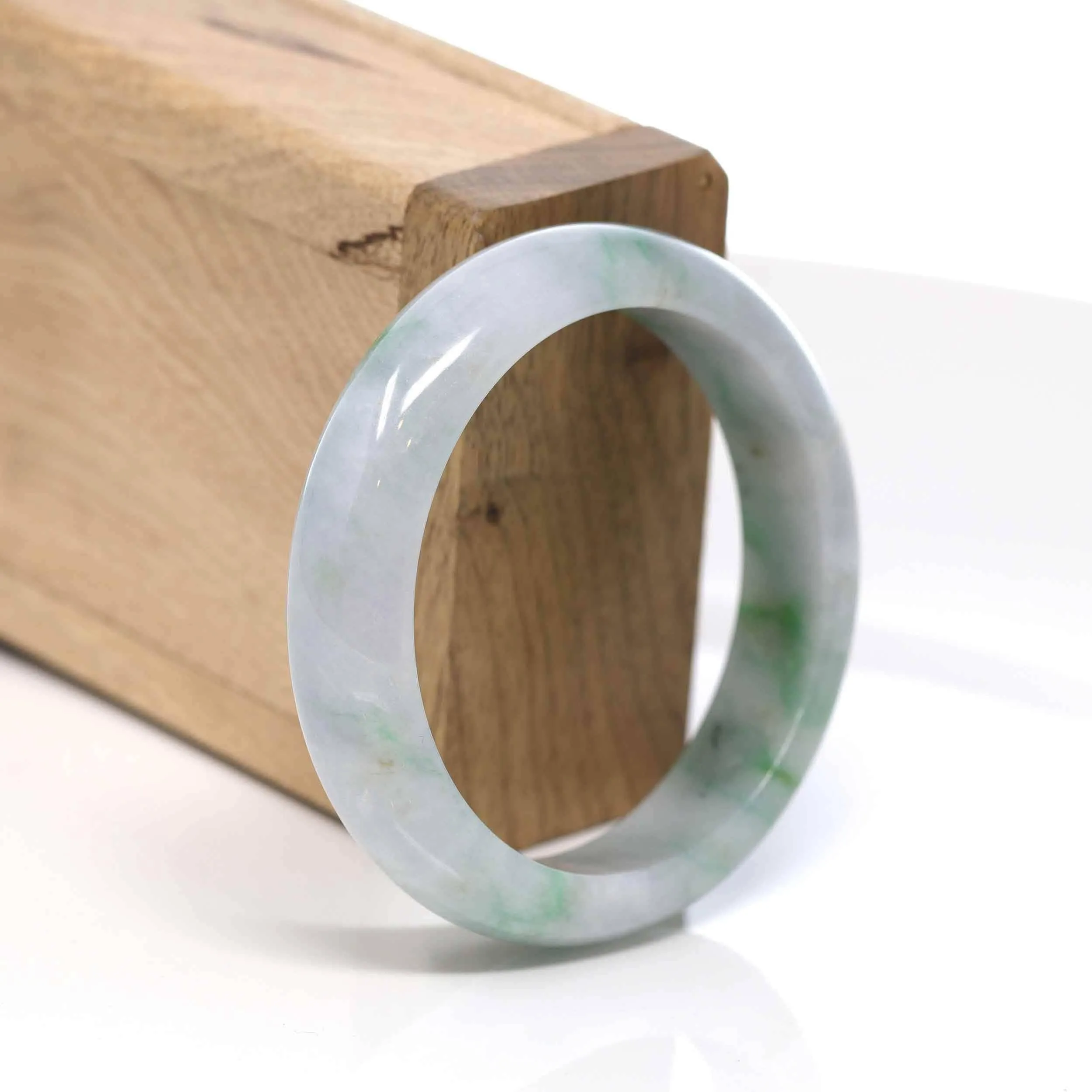 Baikalla "Classic Bangle" Green Natural Burmese Jadeite Jade Bangle  52.63mm ) #544