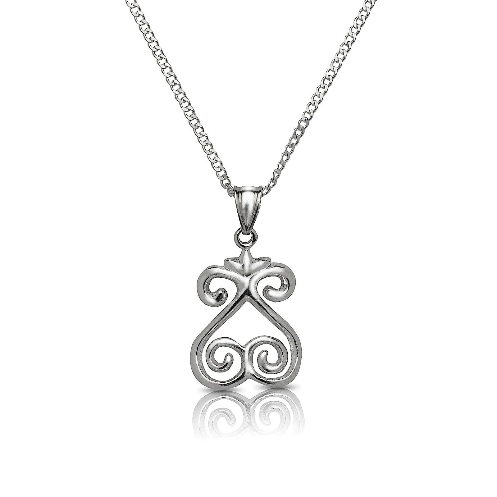 Better Jewelry SANKOFA West Indian Pendant w. Cuban chain .925 Sterling Silver