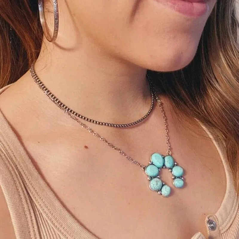 Blossom Western Choker Style Turquoise Necklace